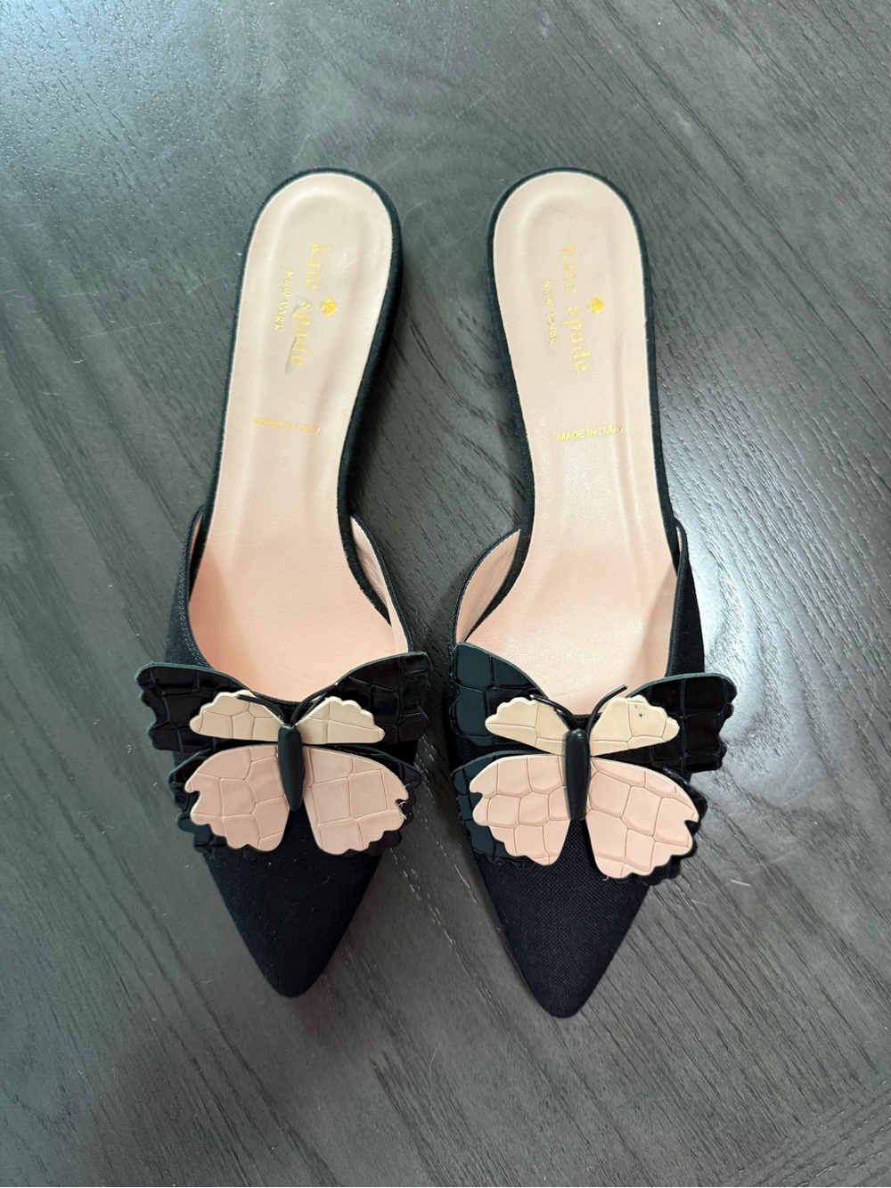 Kate Spade‎ New York Women's Blossom Black Canvas Mule Size 10 M - Picture 2 of 8